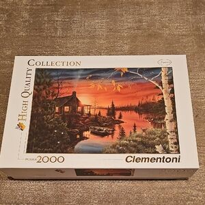 Clementoni 2000 Piece Puzzle - Cabin by the Lake "Autumn Evening"
